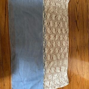 BLUE infinity scarf with lace NWT